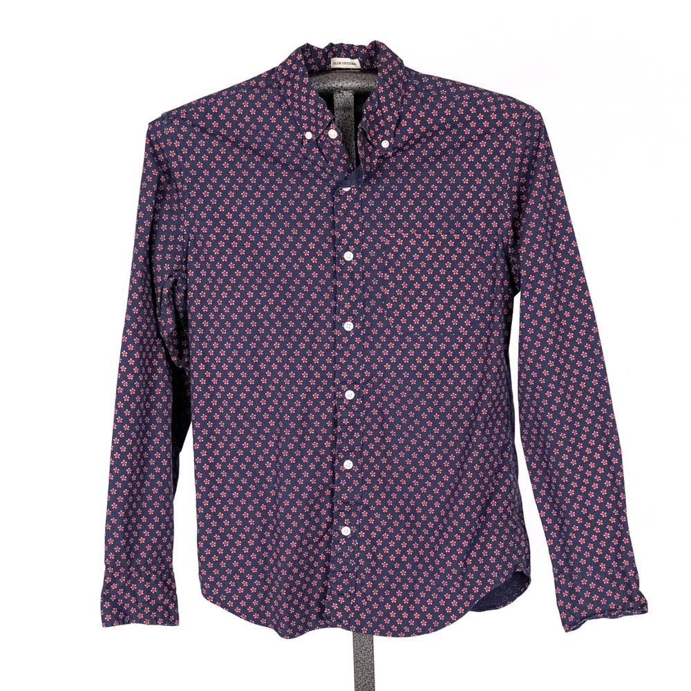 J Crew Secret Wash Slim Untucked Button Down Shirt SMALL Floral Preppy Organic